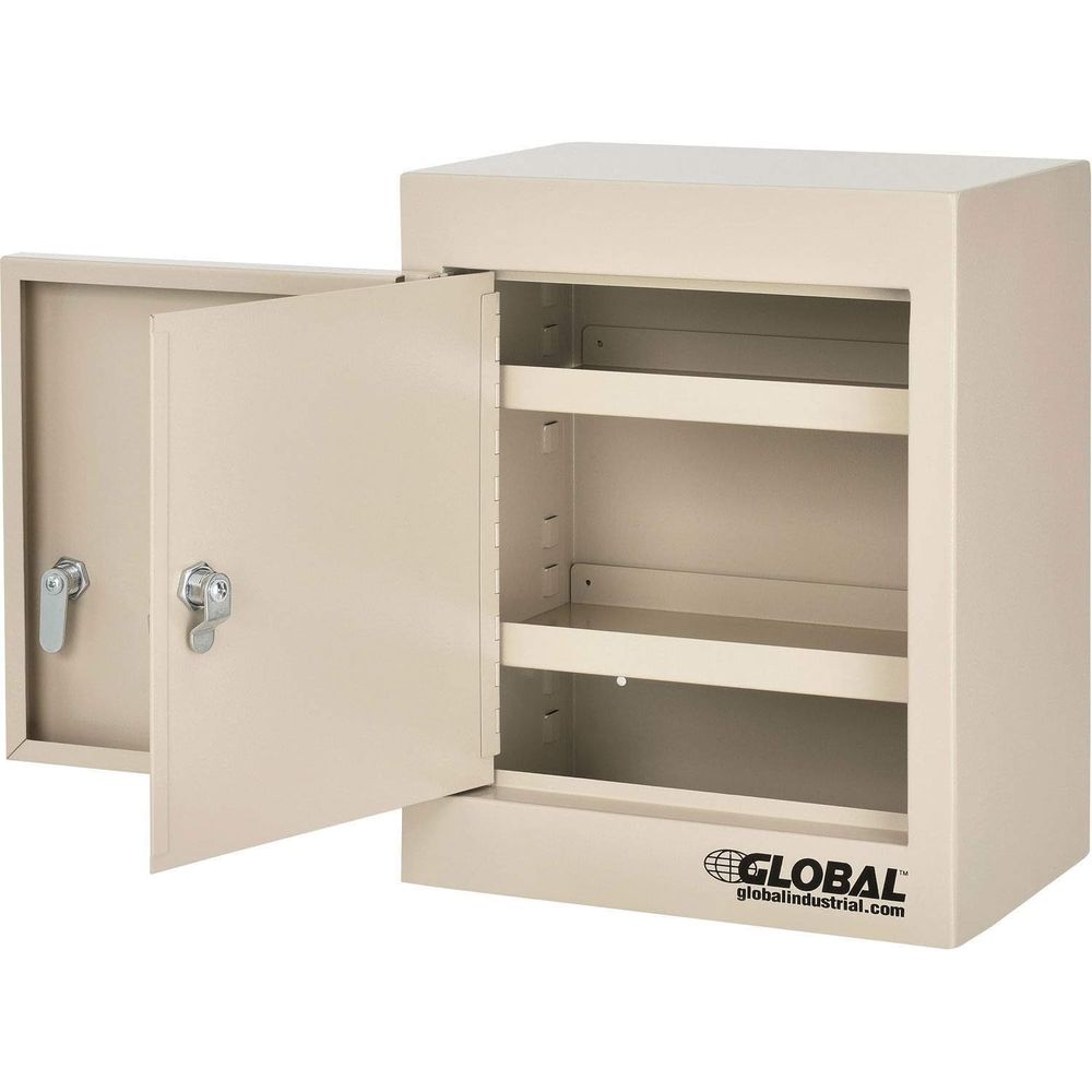 Medical Lab Officer - Compact Double-Lock Narcotics Cabinet, 12x8x15, Beige,