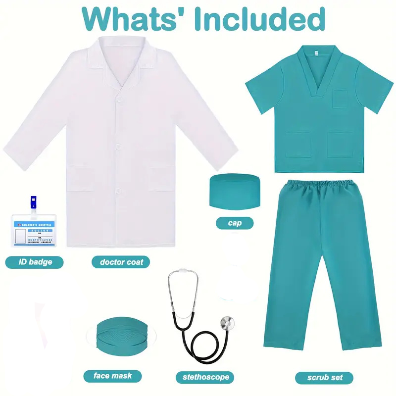 7PCS Kids Doctor Nurse Cosplay - đánh giá và giá Lab Coat Medical